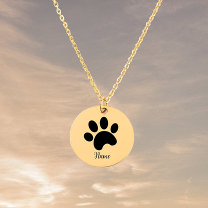 Paw Print Pendant Necklace for Devoted Dog Moms, dog lover necklace, your name jewelry, gift for him, christmas gift, minimalist necklace
