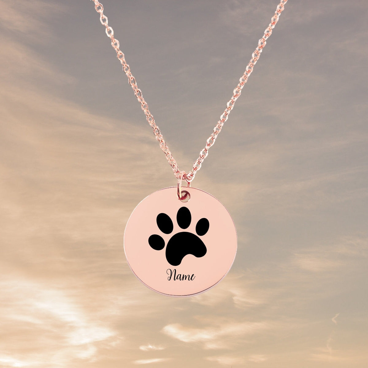 Paw Print Pendant Necklace for Devoted Dog Moms, dog lover necklace, your name jewelry, gift for him, christmas gift, minimalist necklace