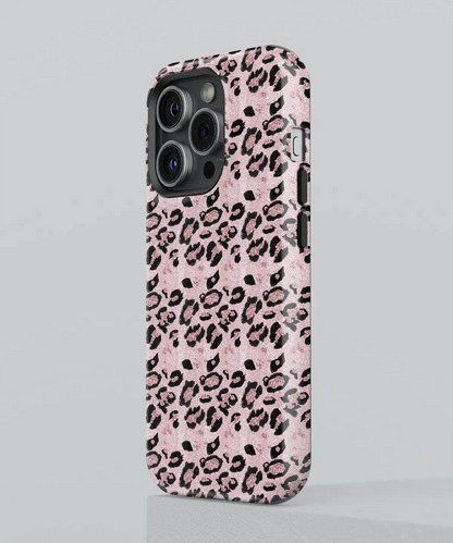 Rosy Safari Serenade with Pink Leopards - iPhone Case